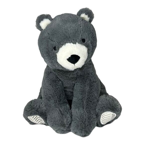 Lambs & Ivy TEDDY BEAR PLUSH Stuffed Animal Woodland Forest Bear Gray White - Picture 1 of 10